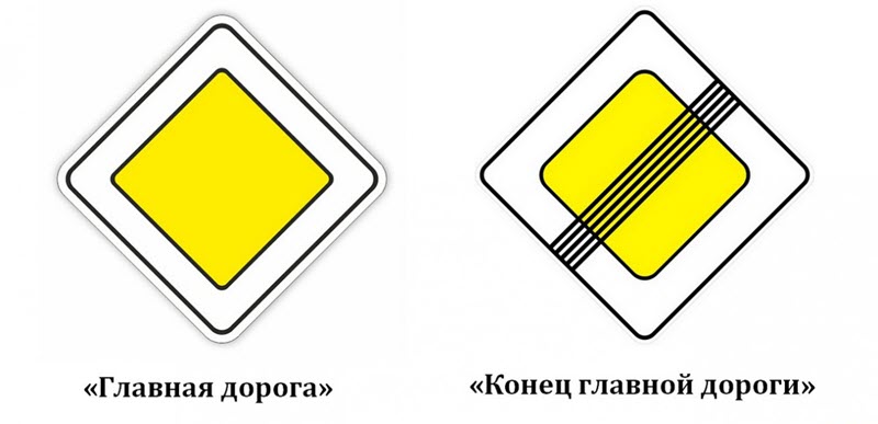 2.1 Главная дорога - 2.2 Конец главной дороги