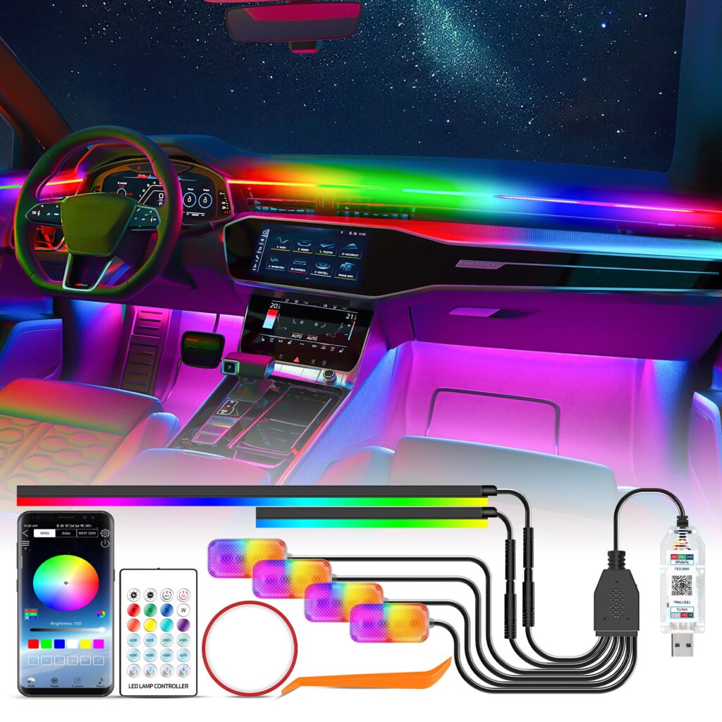 Освещение в салоне и внешний свет: RGB, матрицы, двуцветные LED